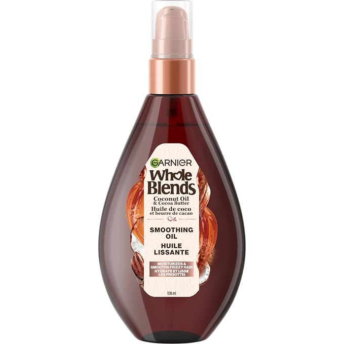 Garnier Whole Blends Smoothing Oil, Coconut Oil & Cocoa Butter Extracts 3.4 Fl Oz (1 Count) | Amazon (US)