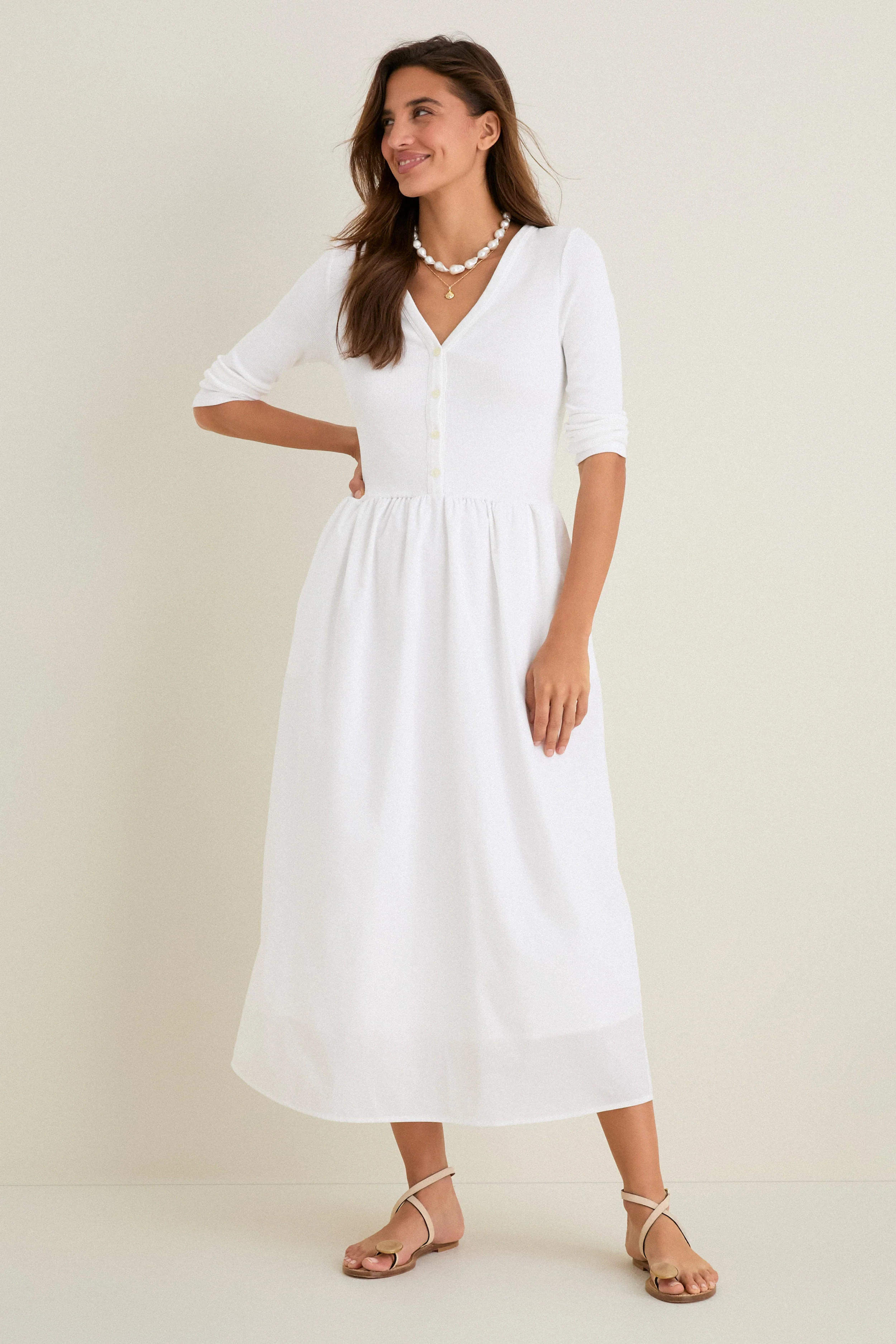 White Mixed Media Lizzie Dress | Tuckernuck (US)