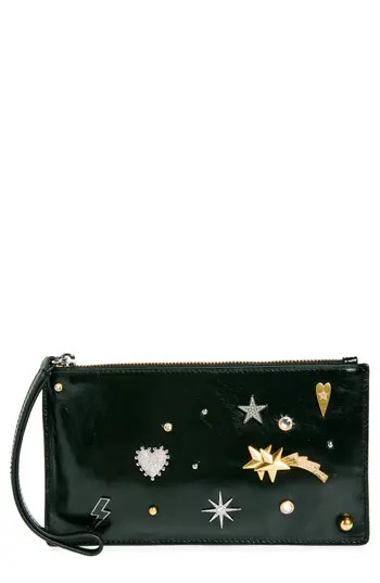 Rebecca Minkoff Celestial Studded Medium Leather Pouch in Black at Nordstrom Rack | Nordstrom Rack