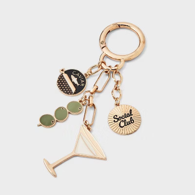 Martini Social Club Bag Charm - A New Day™ Gold/Black | Target