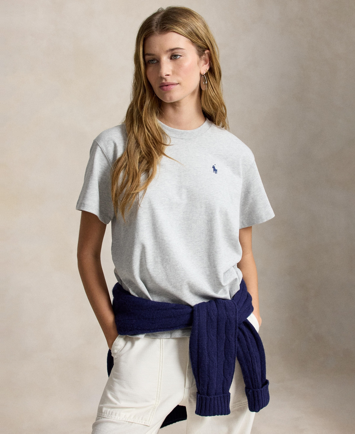 Polo Ralph Lauren Women's Polo Graphic Crewneck T-Shirt - Grey Ash Heather | Macy's