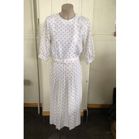 1980S Polka Dot Day Dress, Shoulder Pads, Waist Pleated Skirt | Etsy (US)