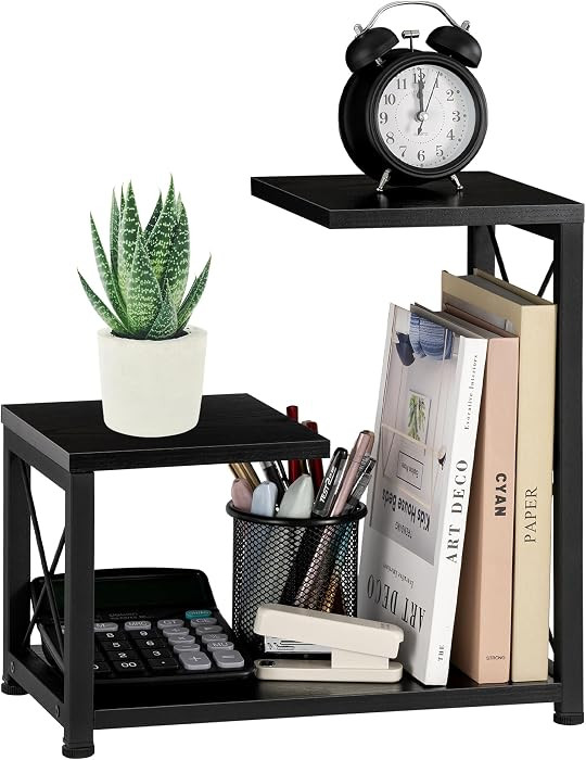 Desk Shelf Organizer, 3-Tier Wood Desk Bookshelf, Small Tabletop Book Shelf, Adjustable Display R... | Amazon (US)