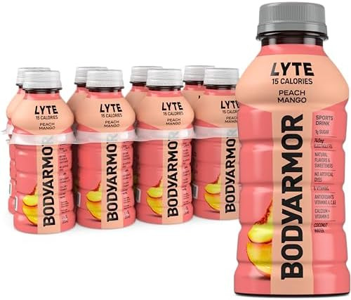 BODYARMOR LYTE, Peach Mango, Electrolyte Drink, 15 Calories, 12 Fl Oz Bottles (8 Pack), Coconut W... | Amazon (US)