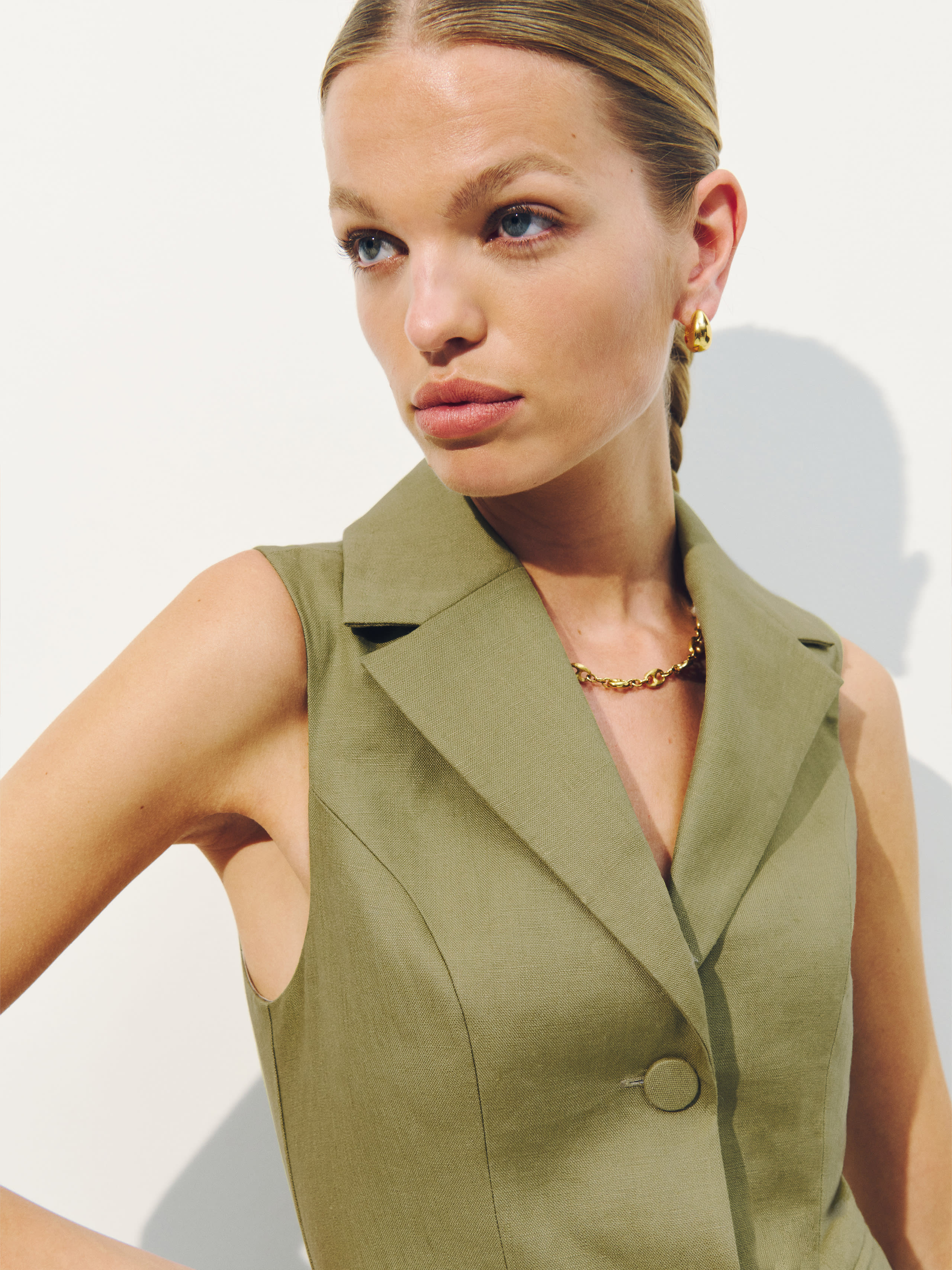 Billie Linen Vest | Reformation (Global)