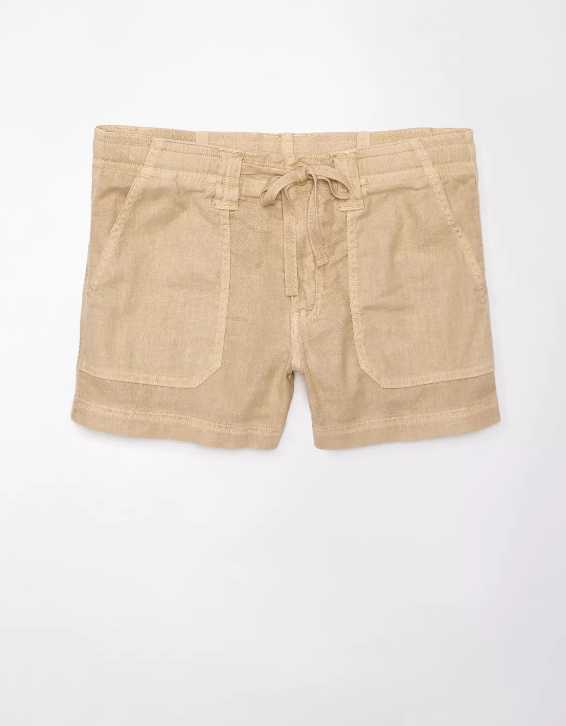 AE Dreamy Drape Linen-Blend Carpenter Short | American Eagle Outfitters (US & CA)