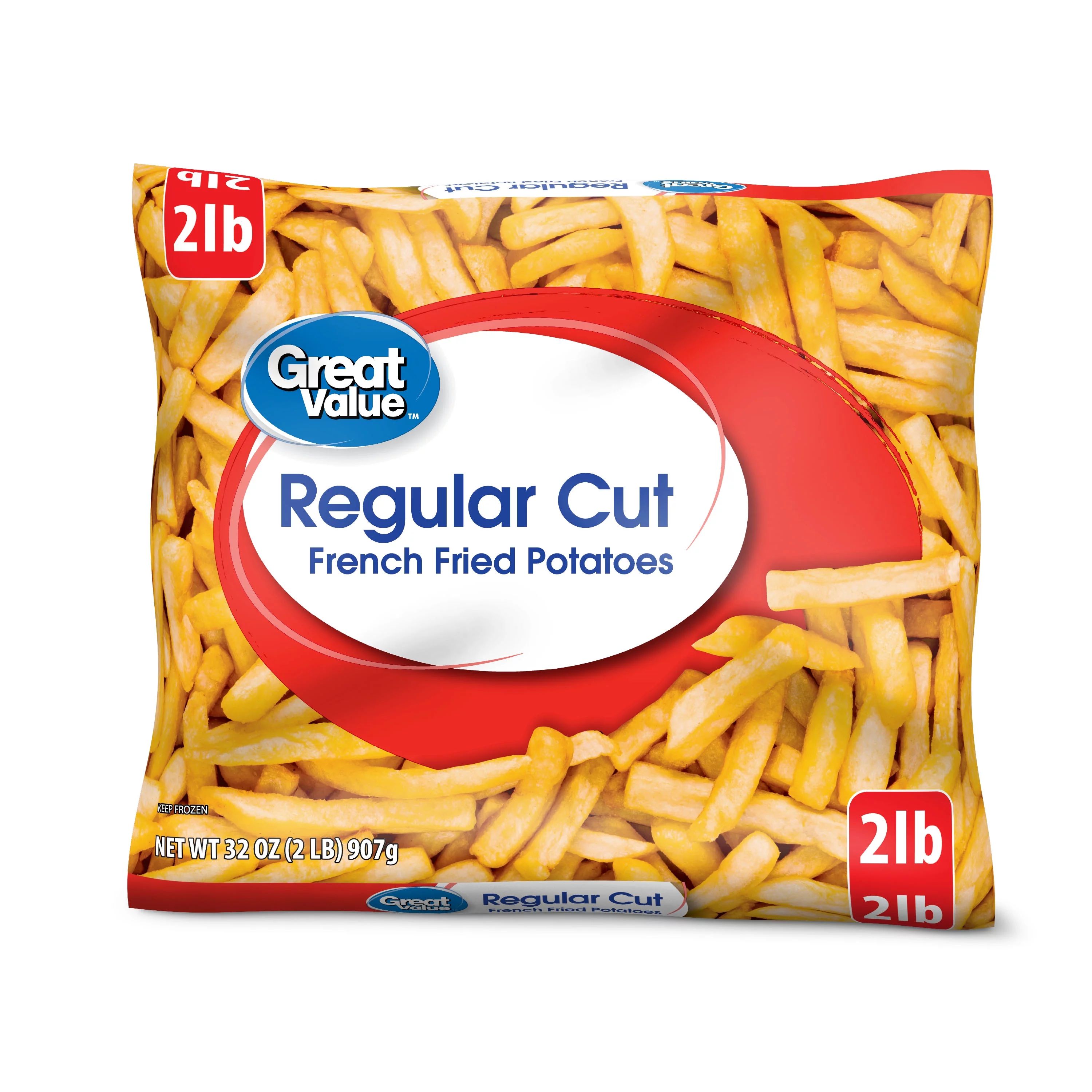 Great Value Regular Cut French Fried Potatoes, 32 oz Bag (Frozen) | Walmart (US)