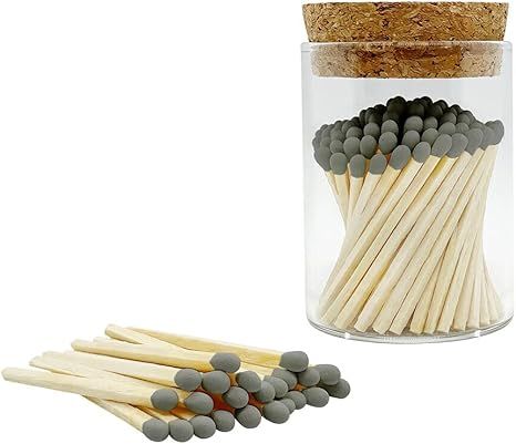 Thankful Greetings Gray Tip 2" Safety Matches | 100+ Quality Artisan Matchsticks with Chic Jar, C... | Amazon (US)
