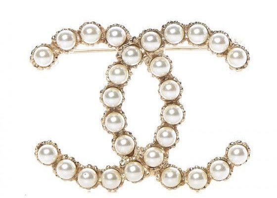 Chanel Glass Pearl CC Brooch Gold/Pearly White | StockX
