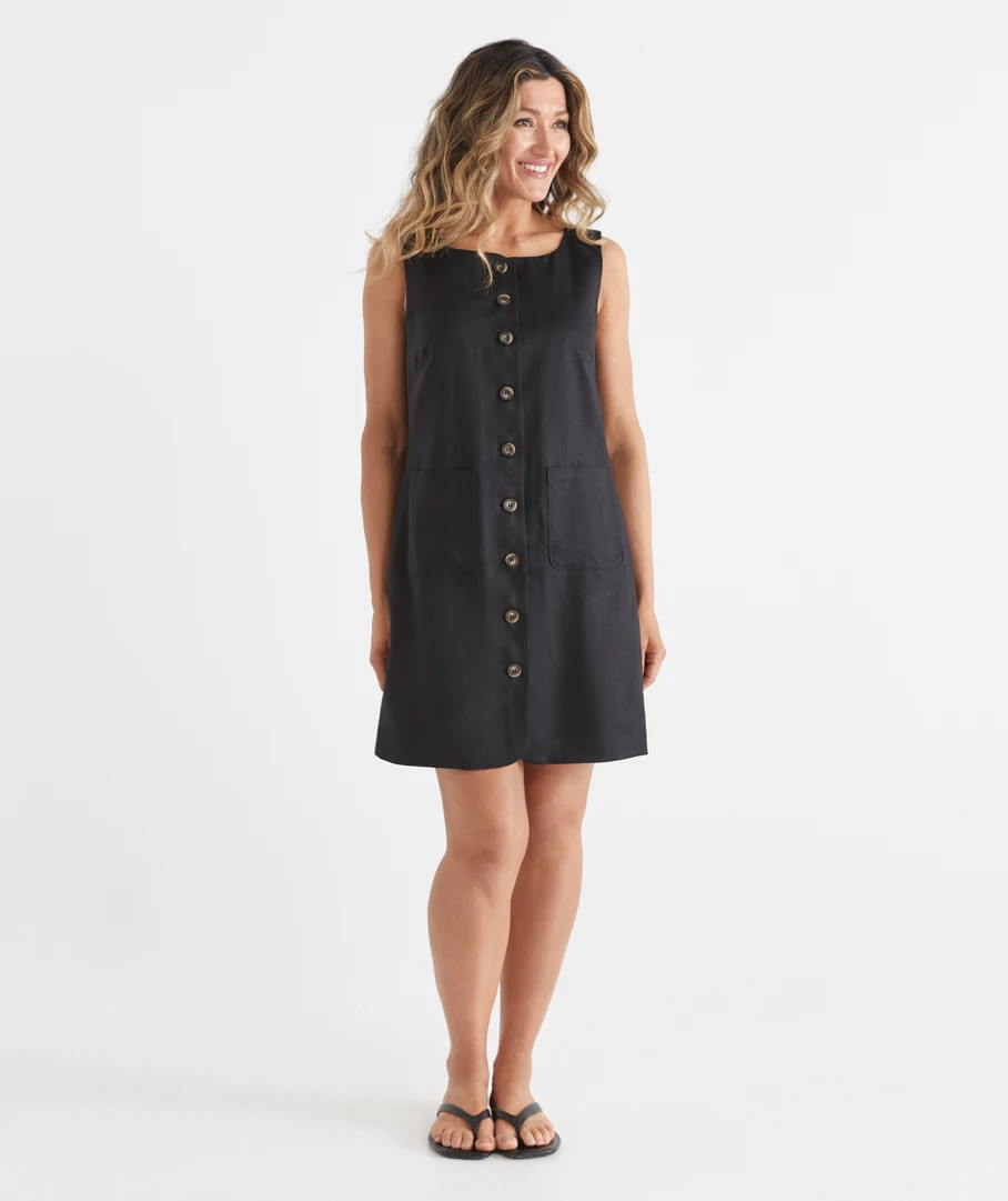 Linen Sleeveless Button Down Dress | Sussan
