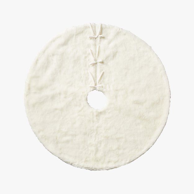 48" White Faux Fur Tree Skirt + Reviews | CB2 | CB2