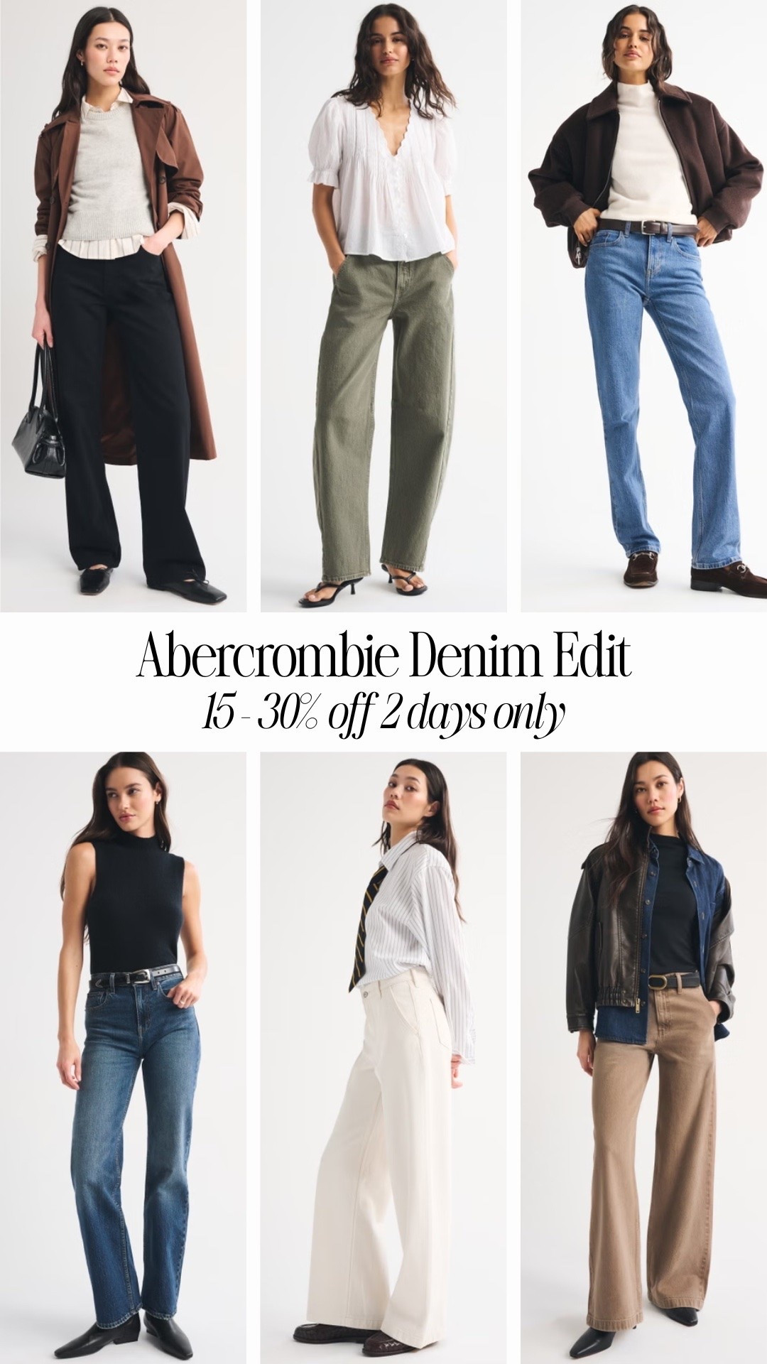 Abercrombie have 15-30% off this weekend to stock up on all their autumn newness. Here are some of my favourites of their jeans, from barrel, to 90s straight and wide leg

#LTKautumn #LTKjeans