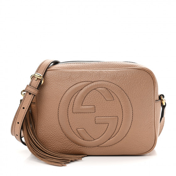 GUCCI Pebbled Calfskin Small Soho Disco Bag Camelia | FASHIONPHILE | Fashionphile