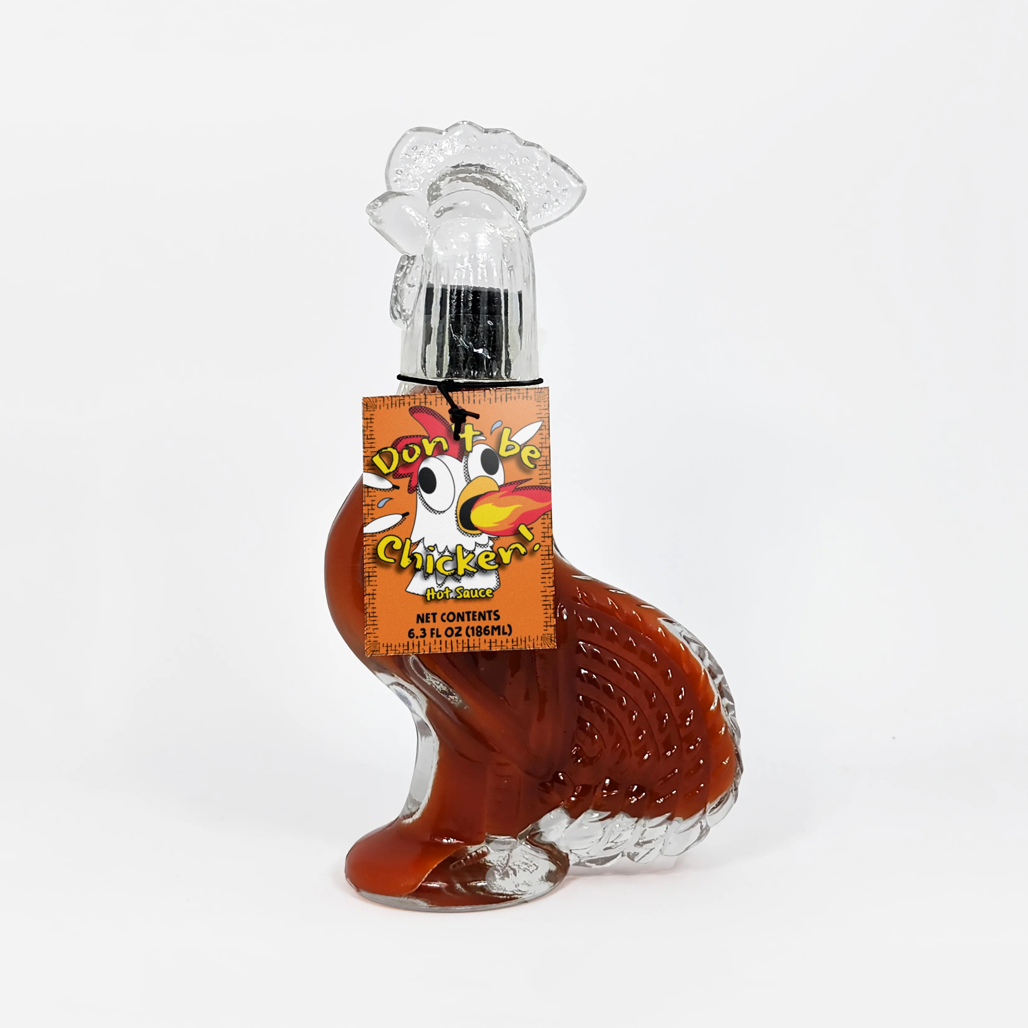 Don't Be Chicken Molded Glass Bottle contains 6.3oz of Red Habanero Hot Sauce Gift from MSRF, Inc... | Walmart (US)