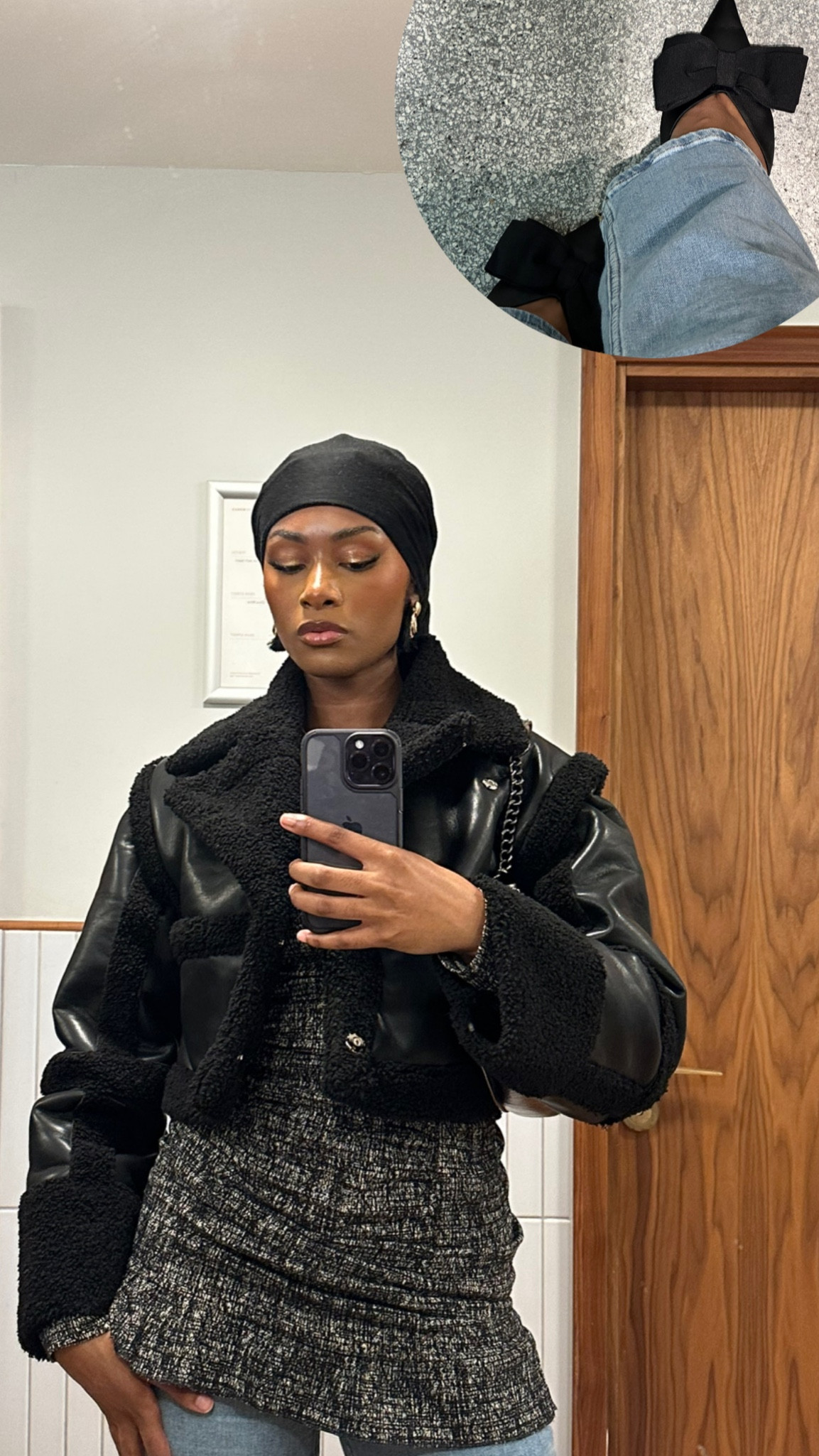 Jeans and a Nice Top 

Cropped leather jacket, maniere de voir jacket, bengaline puff sleeve dress, high waisted flare jeans, pointy court heel

#LTKSeasonal #LTKstyletip