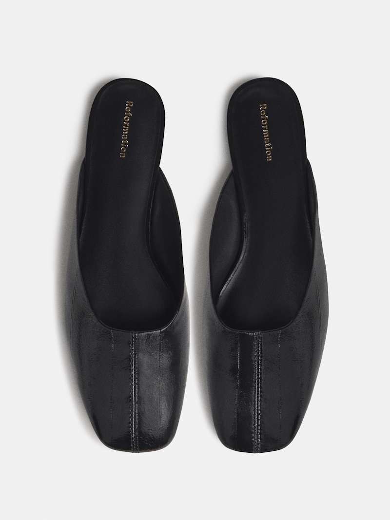 Reformation Inez Flat Mule Brown 10 | Reformation (Global)