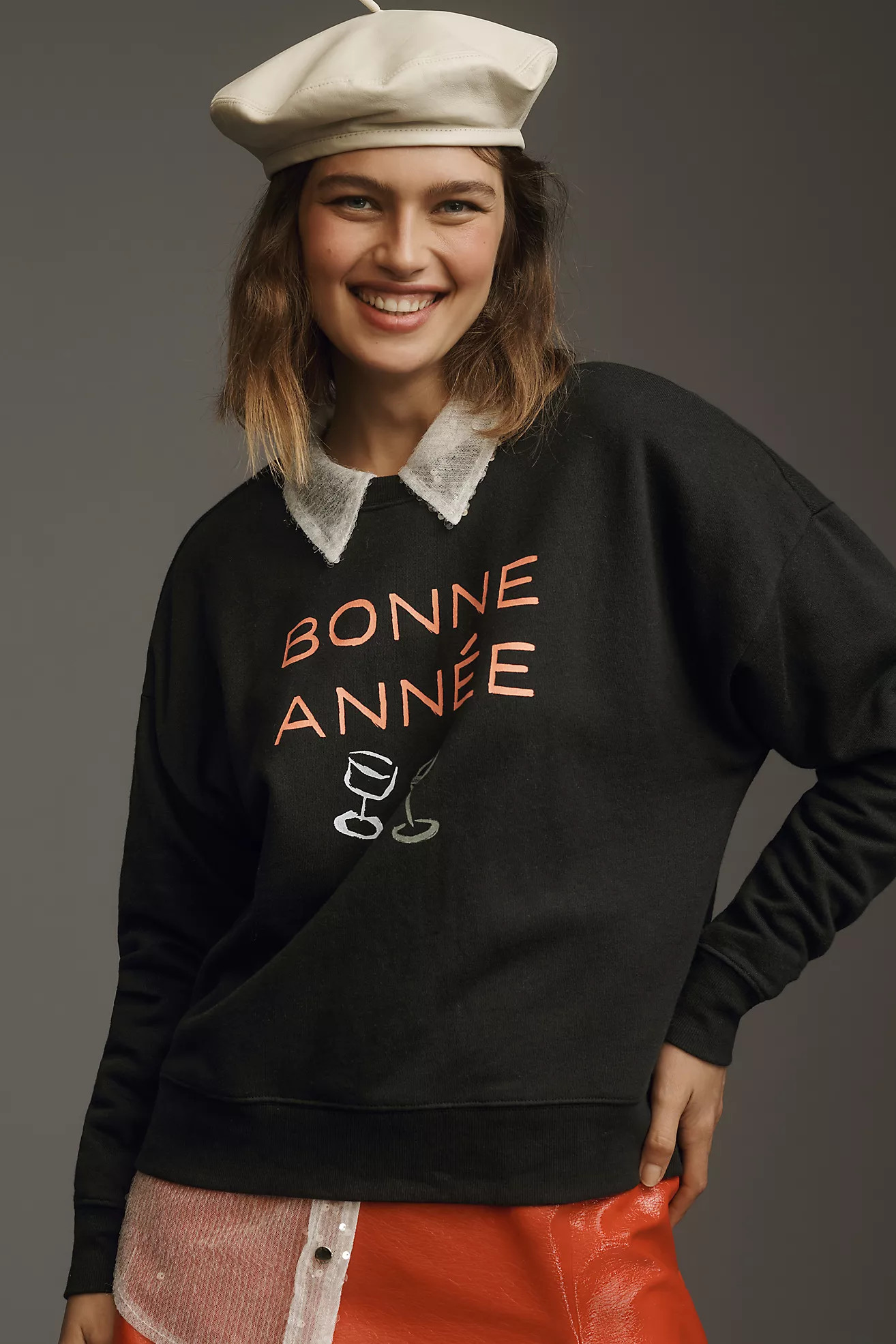 Phthalo Ruth Bonne Année Varsity Crew Pullover | Anthropologie (US)