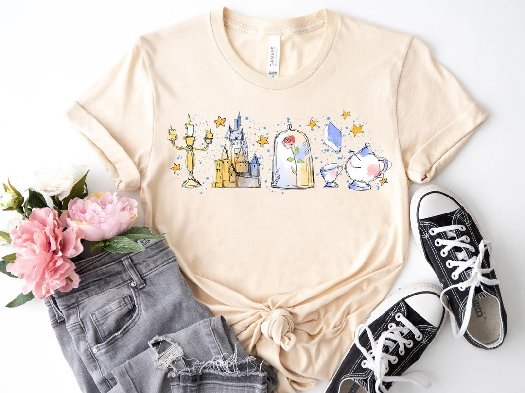 Disney Princess Belle Fall Shirt, Beauty and the Beast Characters T-shirt, Belle Disney World Tee... | Etsy (US)