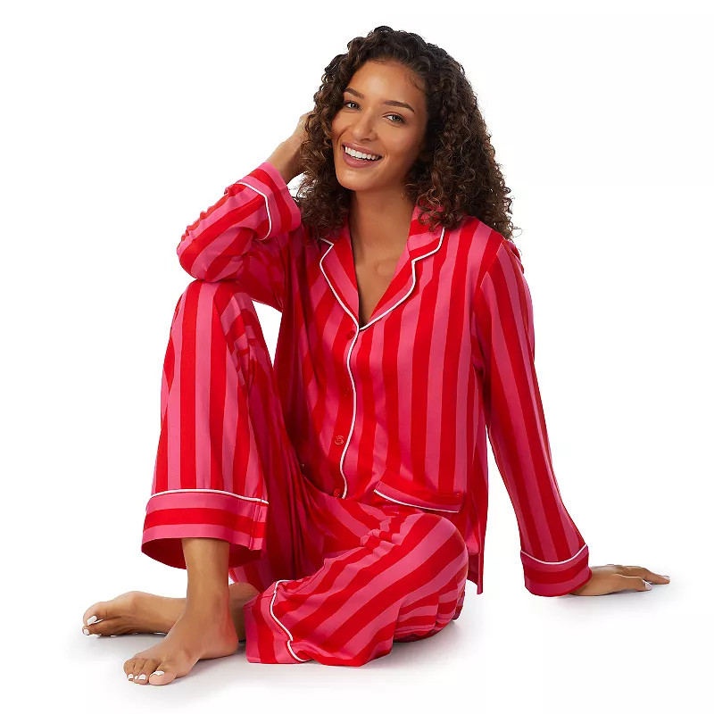 Women's Beauty Sleep Social Cozy Notch Collar Pajama Top and Pajama Pant Sleep Set | Kohl's