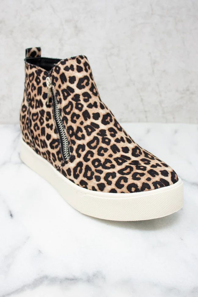 The Danielle Animal Print Wedge Sneakers | The Pink Lily Boutique