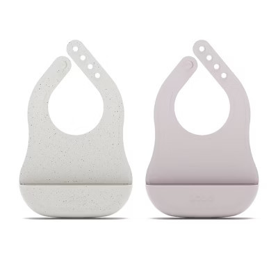 Lalo 2pk Silicone Bibs - Lavender | Target
