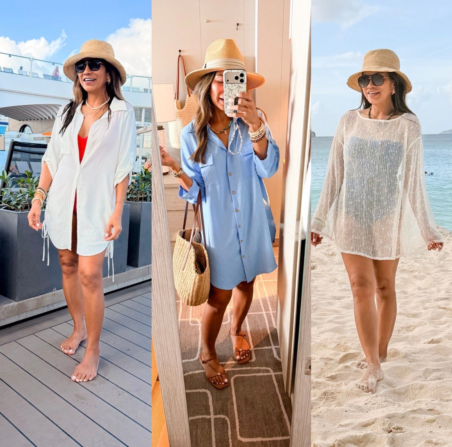 Swim coverups I used on our cruise vacation.  Everything in size small tts.
Sandals tts.


#LTKPetite #LTKOver40