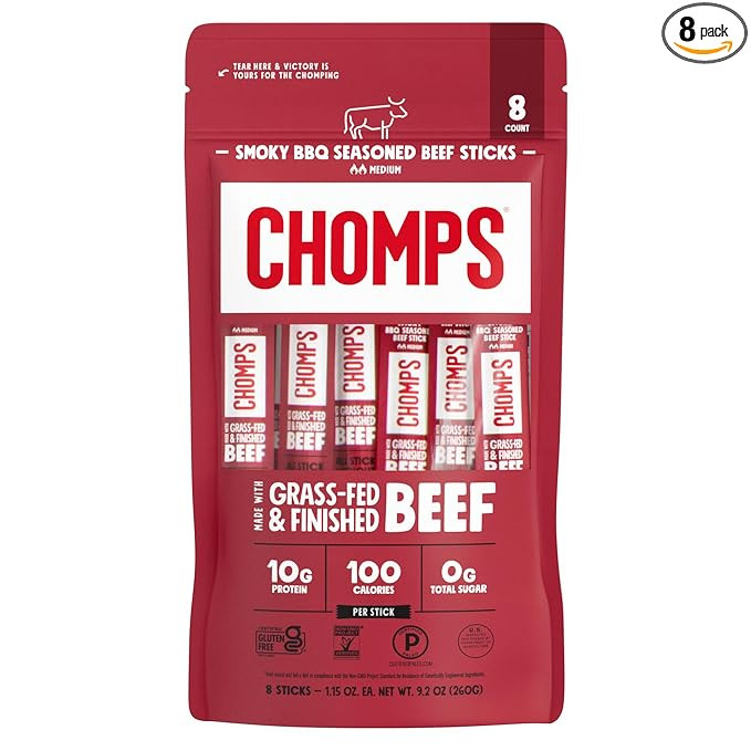 Chomps Smoky Bbq Beef Sticks 8Ct, 1.15 Oz | Amazon (US)