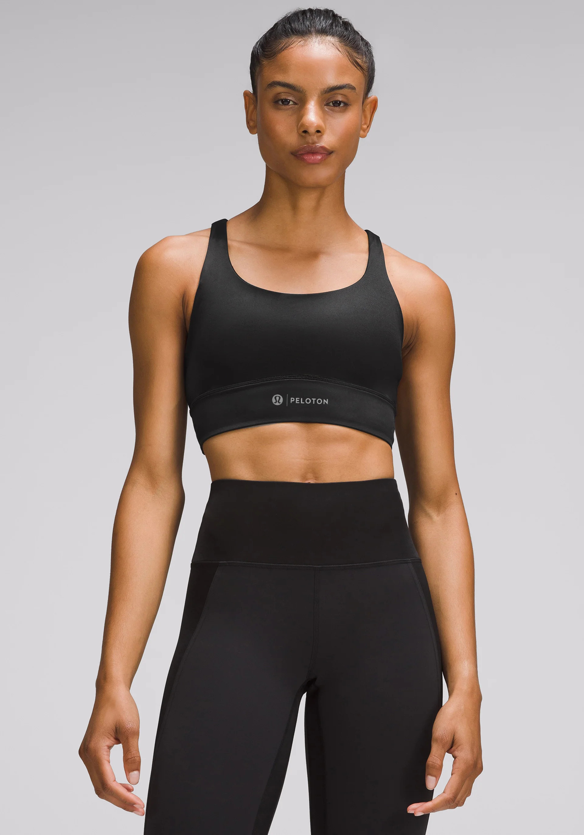 Peloton X Lululemon Unisex Energy Longline Bra in Black - Cycling Performance Apparel | Peloton Apparel