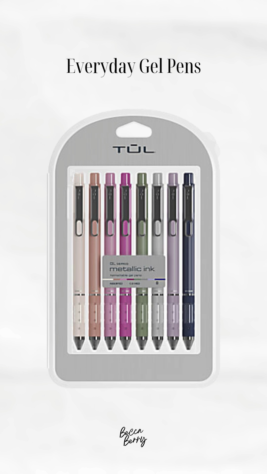 TUL GL Series retractable gel pens from Office Depot featuring a medium 0.8 mm point, smooth-flow metallic ink, and sleek gunmetal barrels—ideal for work, planning, and everyday writing.

#LTKdayinmylife #LTKmorningroutine #LTKgrwm