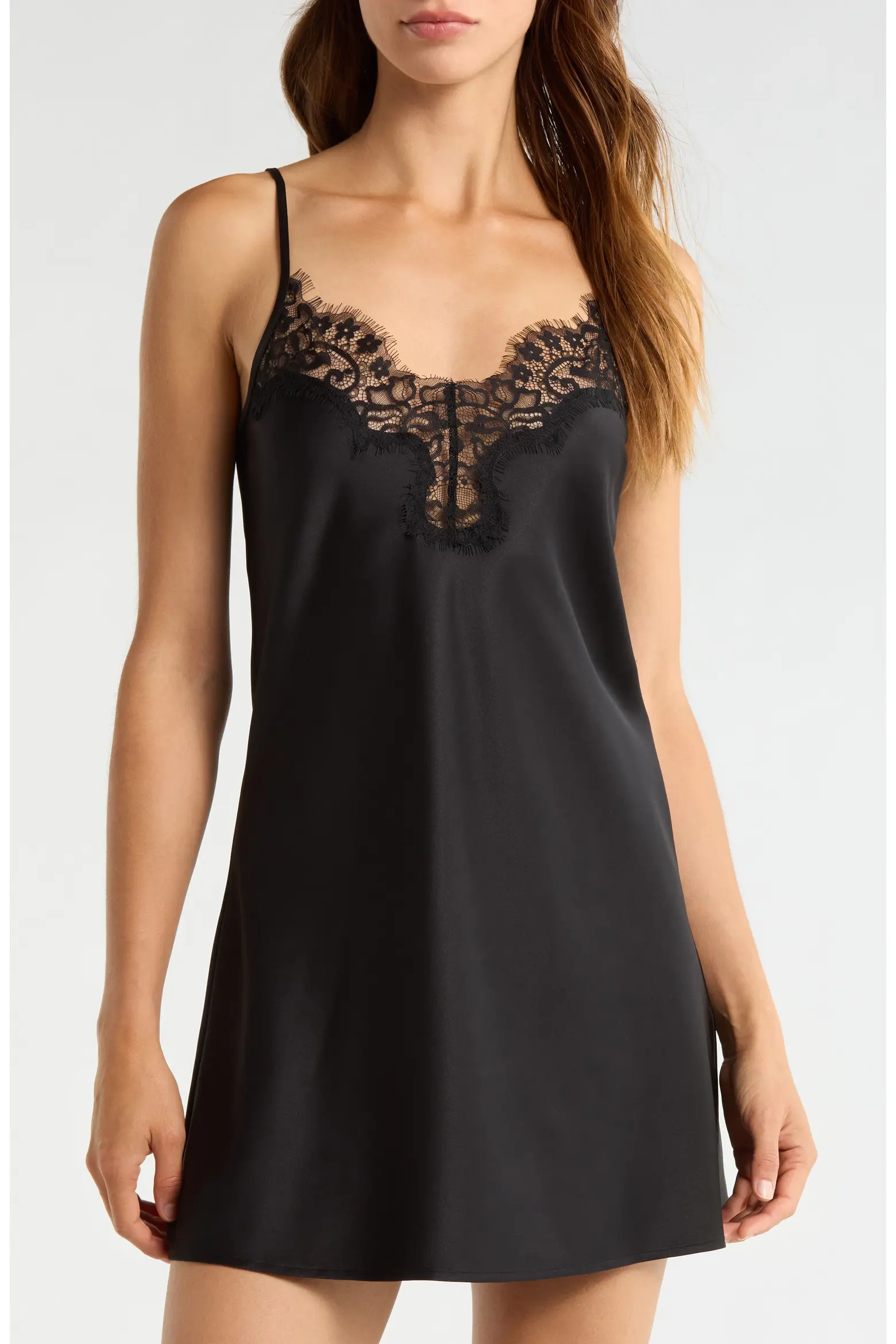 Lace Trim Satin Chemise (Women) | Nordstrom | Nordstrom