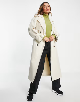 ASOS EDITION trench coat with tie in ecru | ASOS (Global)