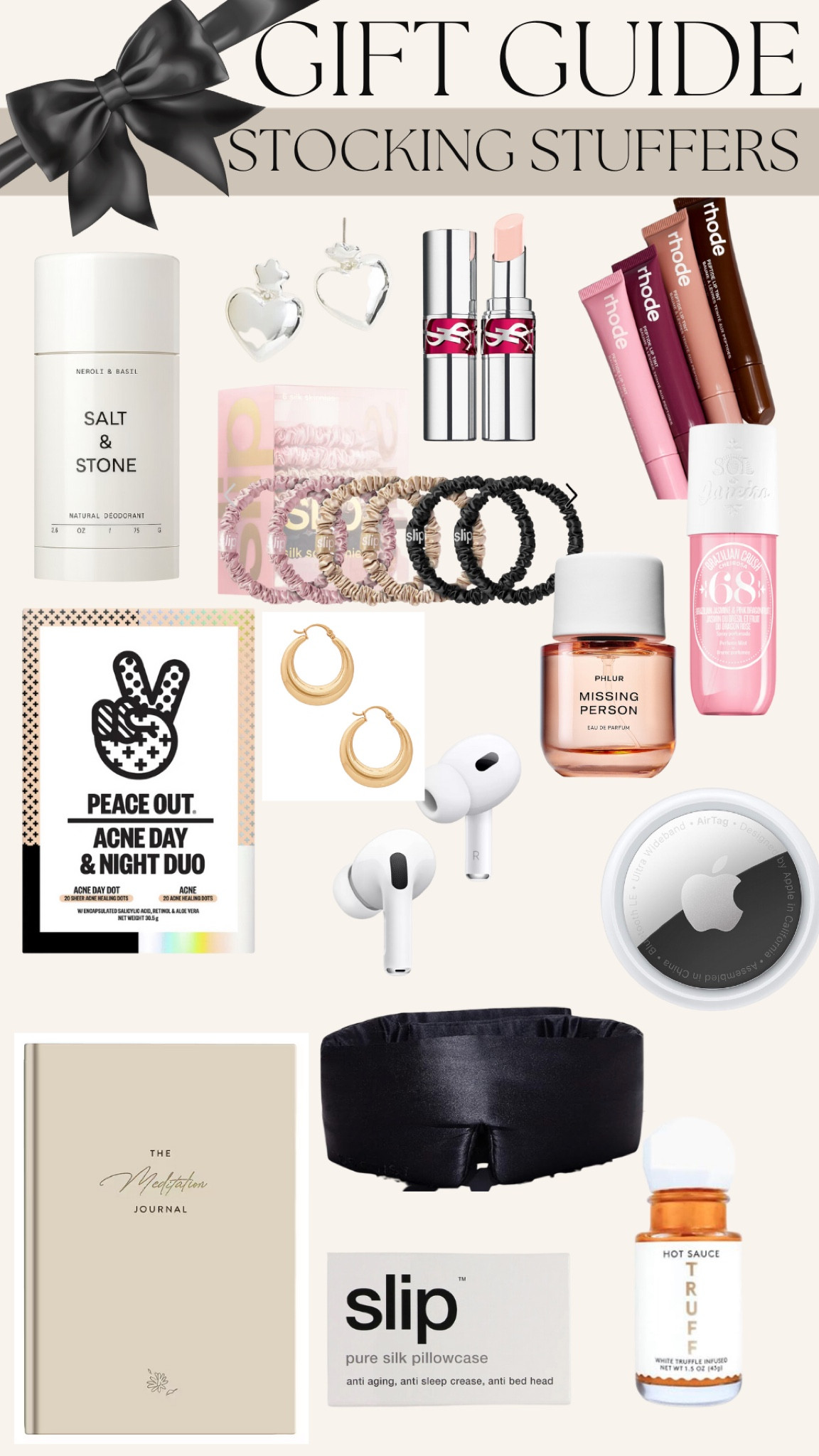 Stocking Stuffer Guide ♥️🎁🎅🏼
some things I also love adding into stockings: gift card for their favorite local restaurant, and one boujee christmas themed chocolate item 🍫 

#LTKGiftGuide #LTKHoliday #LTKHolidaySale