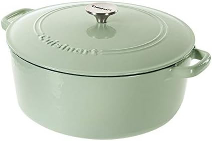 Cuisinart Chef's Classic Enameled Cast Iron Round Covered Casserole (Mint Green, 7- Quart) | Amazon (US)