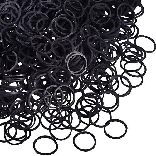 1000 Mini Rubber Bands Soft Elastic Bands for Kid Hair Braids Hair (Black) | Amazon (US)