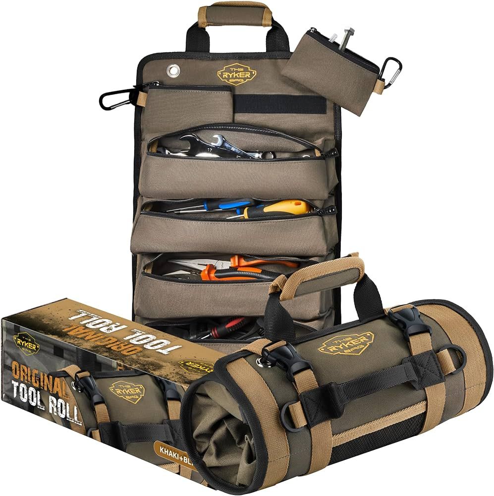 The Ryker Bag Tool Organizers - Small Tool Bag W/Detachable Pouches, Heavy Duty Roll Up Tool Bag ... | Amazon (US)
