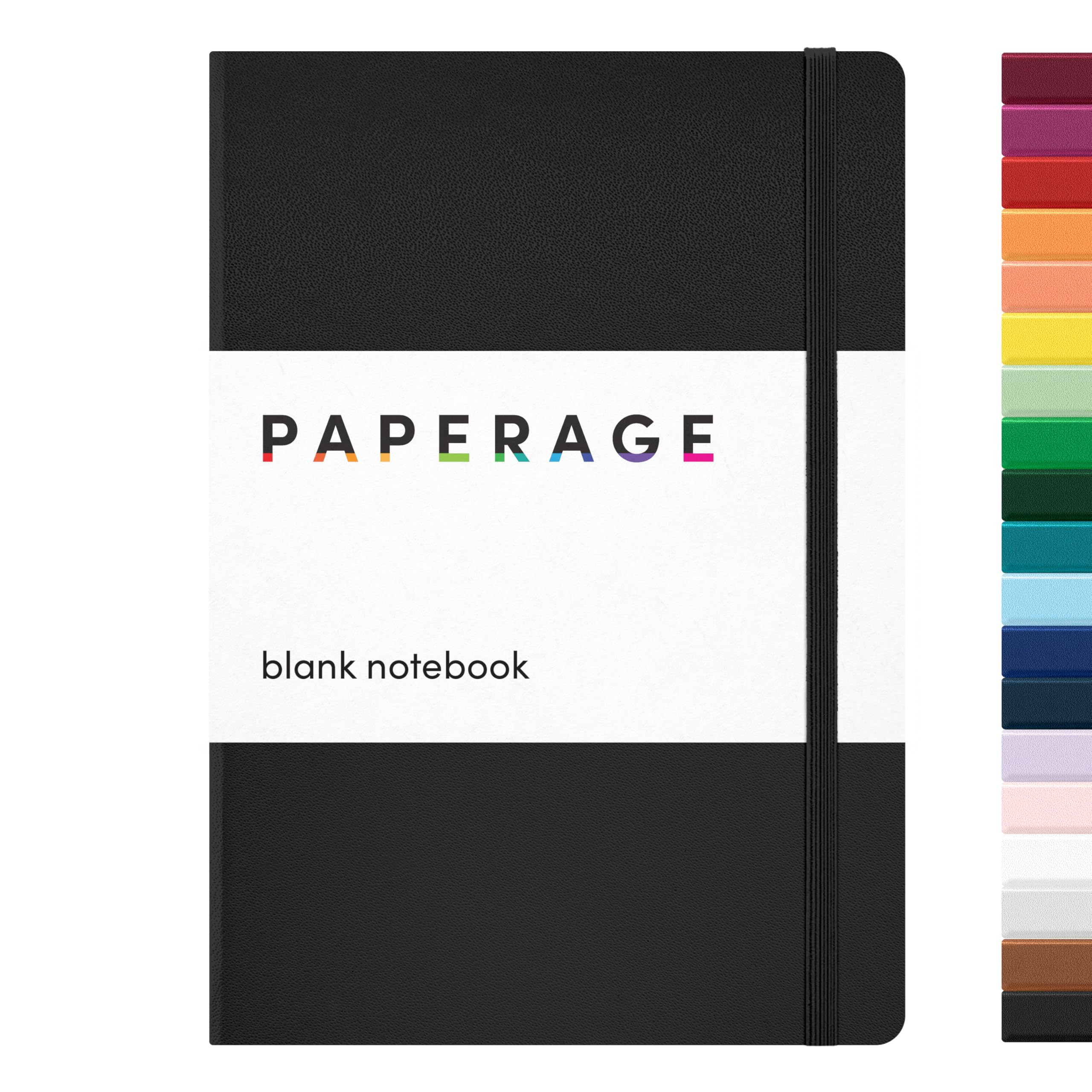 PAPERAGE Blank Journal Notebook, (Black), 160 Pages, Medium 5.6 in x 8 in - 100 GSM Thick Paper ... | Amazon (US)