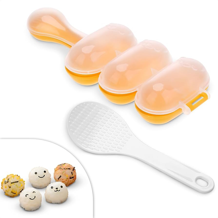 Rice Ball Maker Mold with Rice Paddle - Sushi Maker Rice Ball Mold Rice Molds Rice Shaper Mold Su... | Amazon (US)