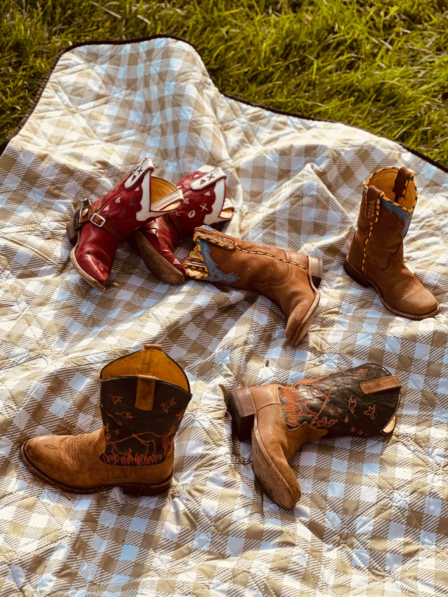 Tonight we went to a fundraiser for the local volunteer fire department and the kids had a blast. I was so relieved that they found friends at the event - there were so many wonderful families that came out for the festivities. 
I chuckled when I saw their boots all piled up - the grass was so soft that everyone was running around barefooted. 
I have been buying our kids boots from Miron Crosby, a brand whose roots are right next door to us both at the ranch and in Dallas. They are handmade in Texas and since we wear them every day out here it makes sense to have something that lasts and can be past down to siblings ❤️. 

#LTKshoecrush #LTKFind #LTKkids