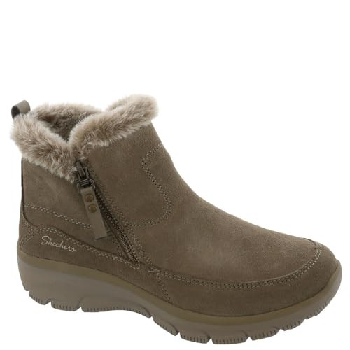 Skechers Women's Easy Going-Cool Zip Ankle Boot, Taupe, 5 | Amazon (US)