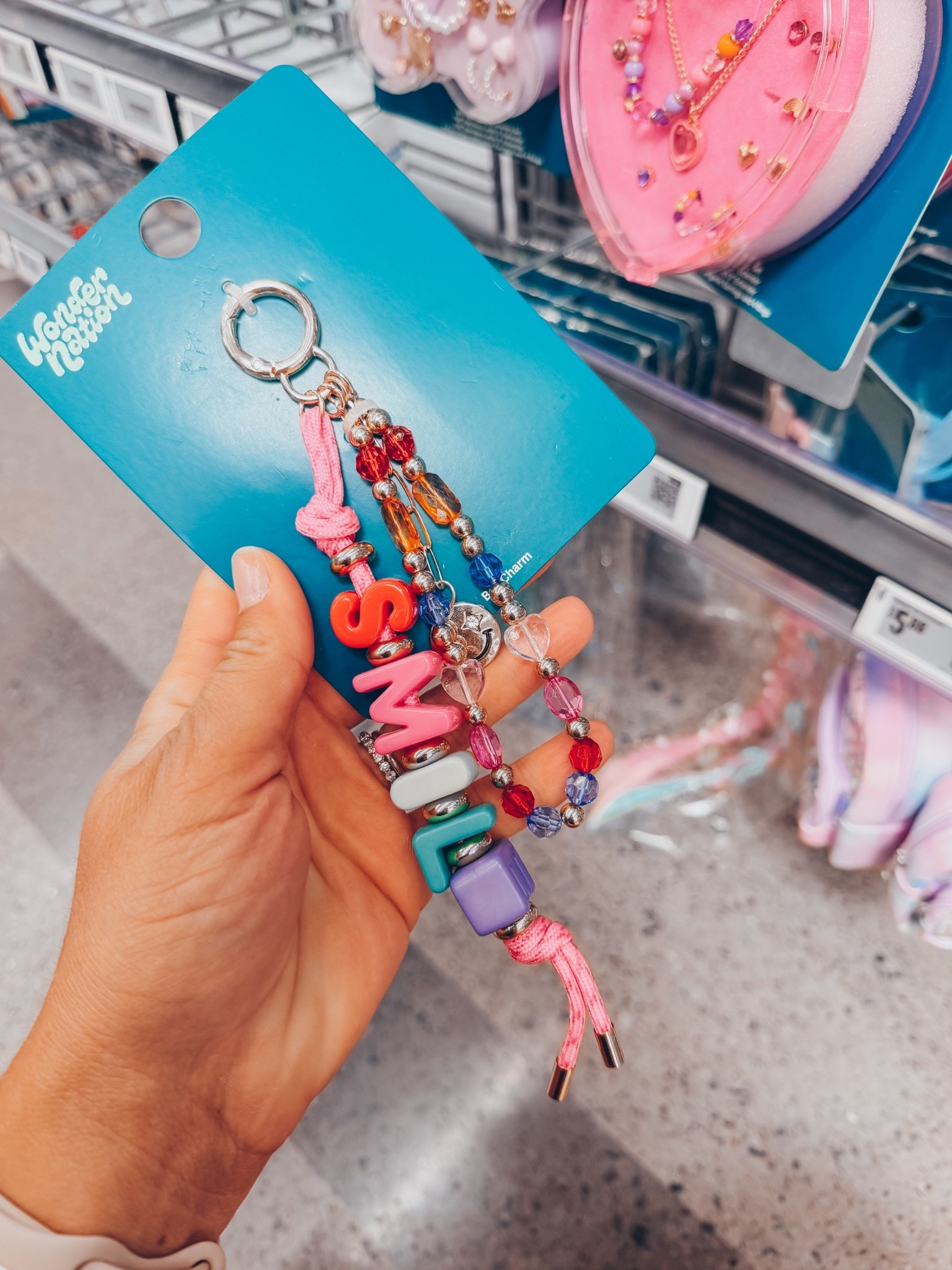 Back to school smile key chain