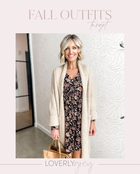This floral dress and cardigan are perfect for fall! I am wearing an XS in the dress and XS/S in the cardigan! 

Loverly Grey, fall outfit 

#LTKfindsunder50 #LTKstyletip #LTKSeasonal