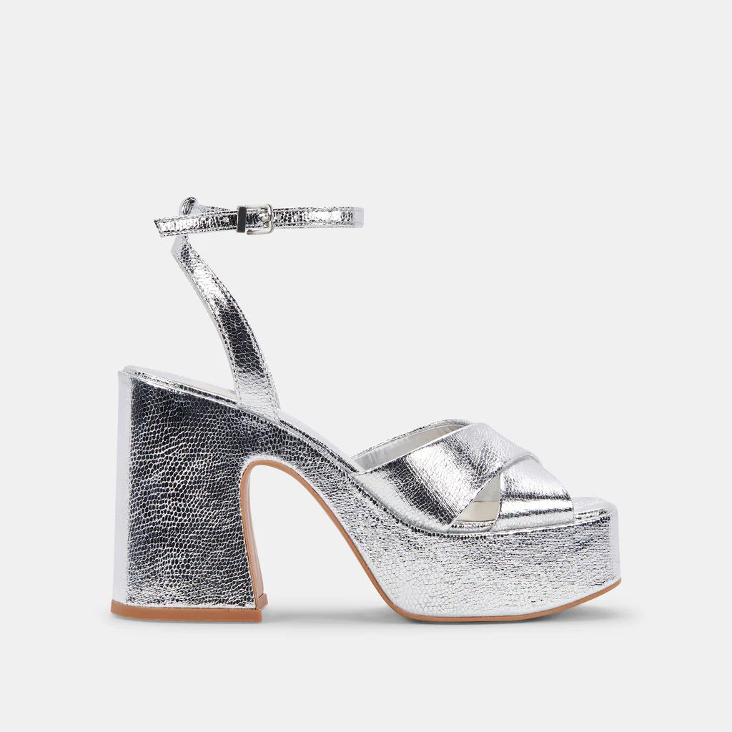 WESSI HEELS SILVER CRACKLED STELLA | DolceVita.com