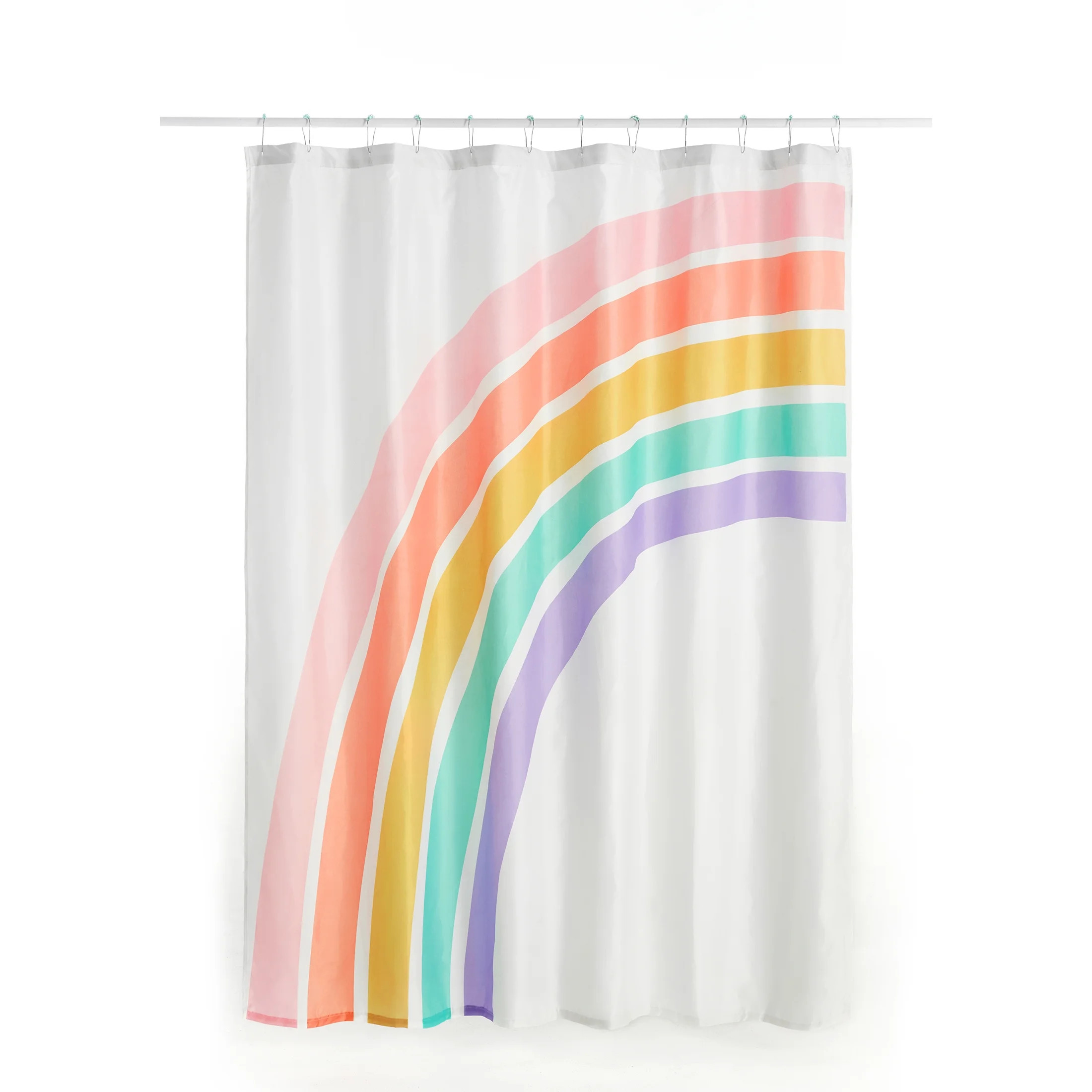 Your Zone Kids Rainbow Shower Curtain with Hooks | Walmart (US)