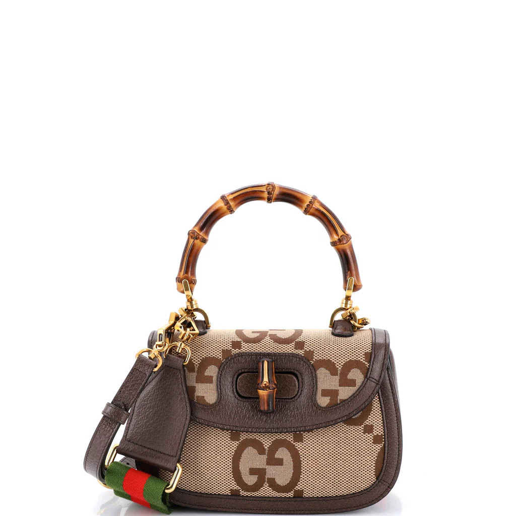Bamboo 1947 Top Handle Bag Jumbo GG Canvas Small | Rebag