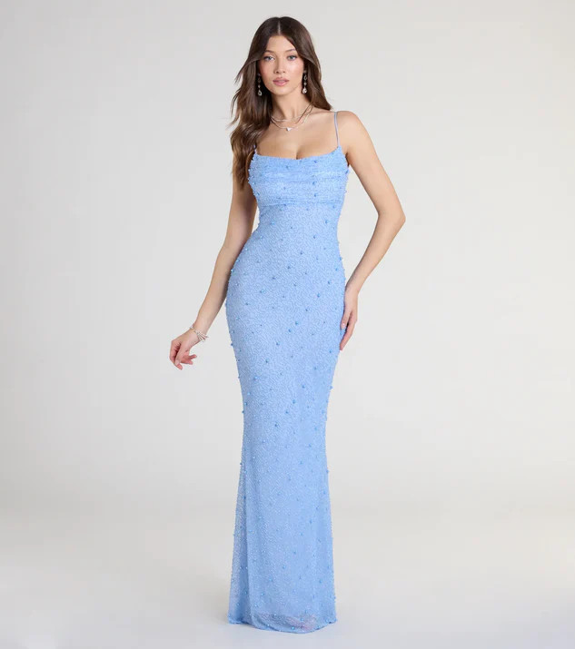 Kerry Open Back Bodycon Pearl Bead Formal Dress | Windsor Stores