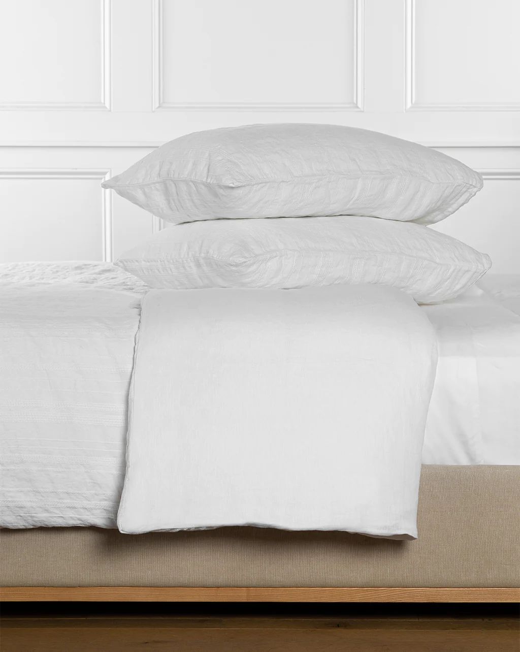 Carter Woven White Linen Duvet | McGee & Co.