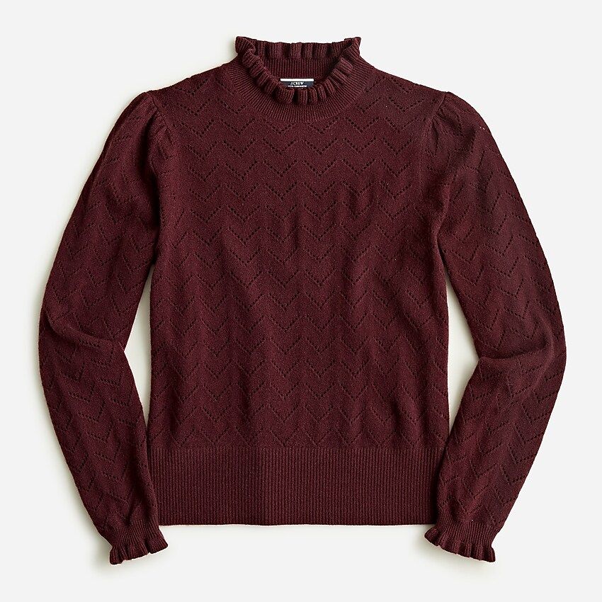 Cashmere pointelle mockneck sweater | J.Crew US