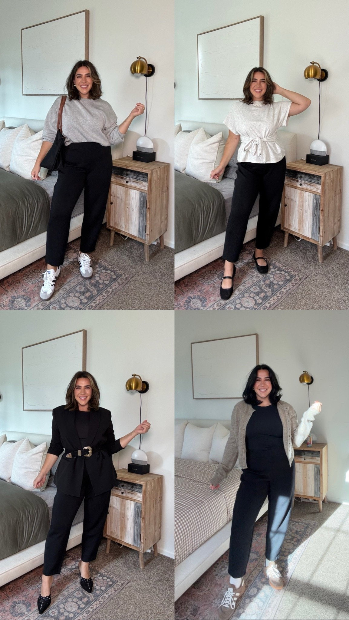 Stackable code: AE25 makes these pants under $45! The softest and most comfy elevated lounge pants. The pants are technically barrel but you can’t even tell - they’re so flattering and perfect for elevating or dressing down. I wear a size L regular length. I’d say they’re TTS! If you’re in between like me go up.

#LTKSeasonal #LTKMidsize #LTKSaleAlert