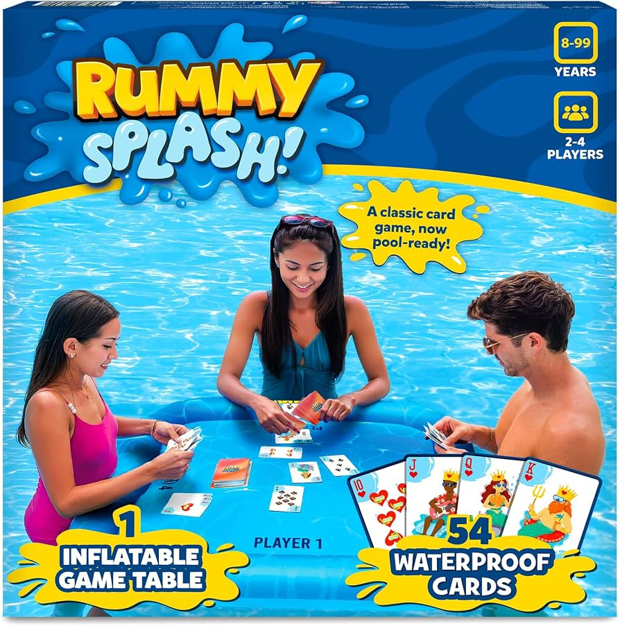 Gouda Games Pool Rummy Splash \u2013 Floating Pool Game Table (28\u201d x 28\u201d), Waterproof C... | Amazon (US)