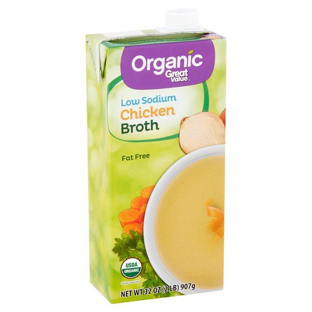 Great Value Organic Low Sodium Chicken Broth, 32 oz - Walmart.com | Walmart (US)